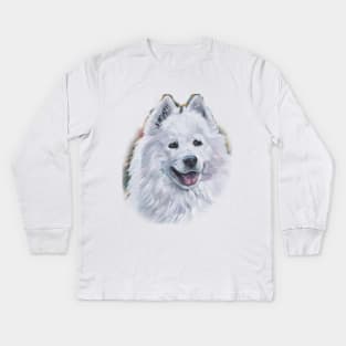 samoyed Fine Art Painting Kids Long Sleeve T-Shirt